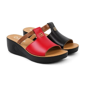 Sandália Ortopédica Anabela Salto Médio - Confort Plus